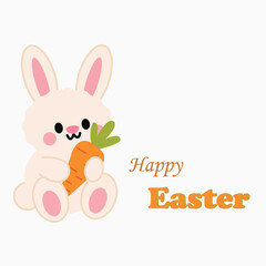 Easter card with a bunny and a carrot