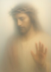 Obraz premium Divine figure in serene light.