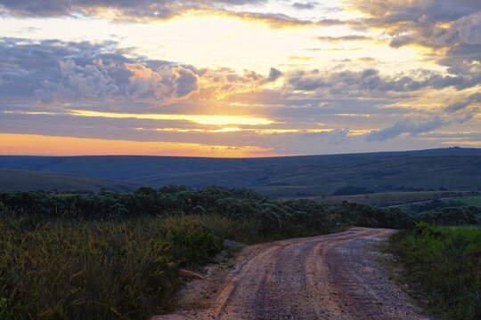 Sunset over Serra da Canastra Mountains, Minas Gerais state, Brazil