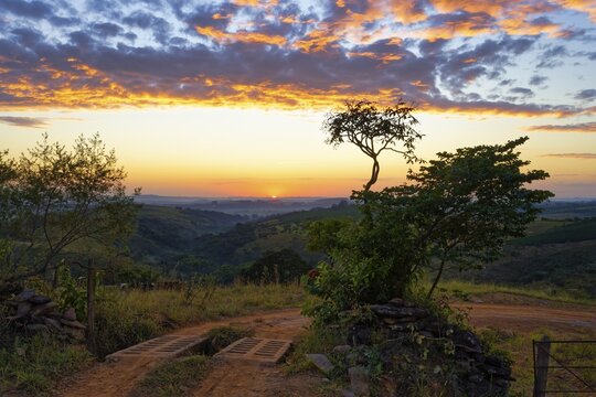 Sunrise over Serra da Canastra mountains, Minas Gerais state, Brazil