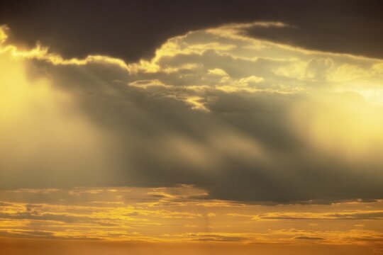 Clouds in the evening during the rainy season. Kalahari Desert, Kgalagadi Transfrontier Park, South Africa