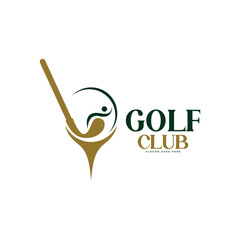 Golf Ball Sports Club Logo Vector Template