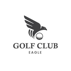 Dynamic Eagle Golf Club Logo Eagle Diving Towards Ball