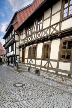 Museum Schiefes or crooked Haus, Wernigerode, Harz, Saxony-Anhalt, Germany