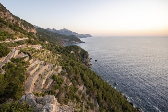 View at Torre des Verger, coast, sea view, Banyalbufar, Majorca, Balearic Islands, Spain