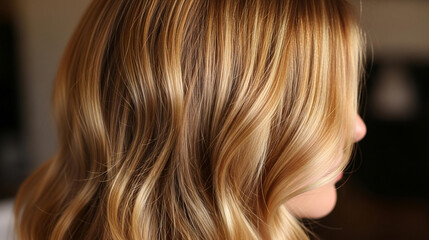 Fototapeta premium Close up of blonde hair with shiny tinsel strands woven in