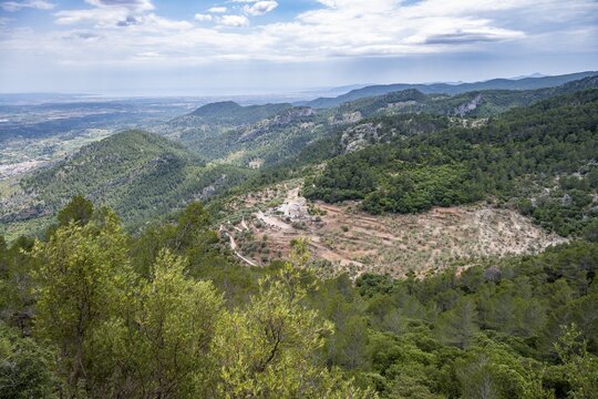 View over Majorca from Castell d Alar&oacute;, Puig d Alar&oacute;, Majorca, Spain