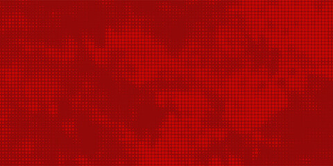 Abstract dots halftone red color pattern gradient texture with technology digital background. Suit for booklet, brochure, banner, poster, website, flyer, cover, corporate, backdrop. Vector EPS 10
