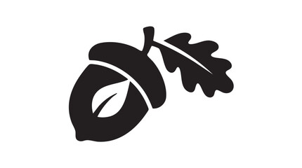 Black Acorn with Oak Leaf Vector Icon © S.M. Moinuddin Alam