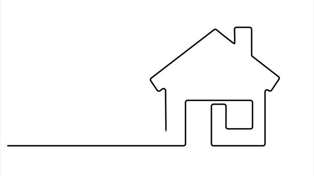 Animated Location icon concept one line drawing. Continuous line draw design graphic vector, Continuous line drawing of Home location map isolated on white background.
