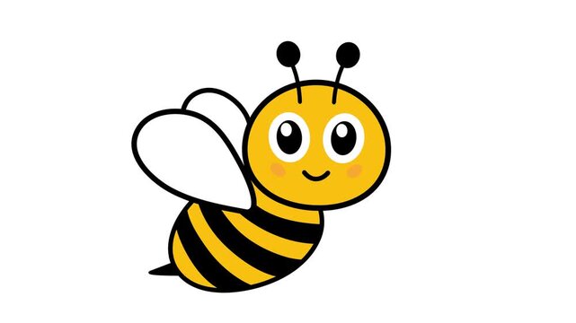 Bee flight animated video. Cute bumblebee animation.