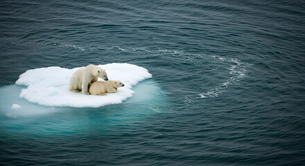 Polar bears are struggling to survive on a melting iceberg as their habitat disappears, highlighting the devastating impacts of climate change