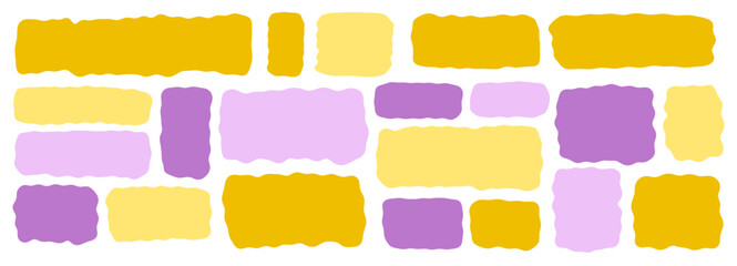 Pastel wavy rectangle shape pack in yellow and purple