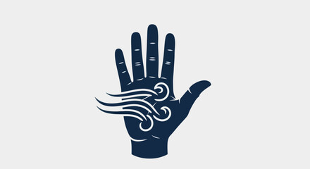 Obraz premium Stylized hand gesture with abstract embellishments