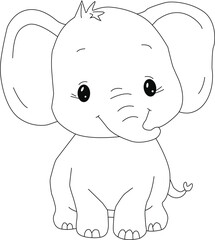 Obraz premium Elephant coloring page for kids and animals