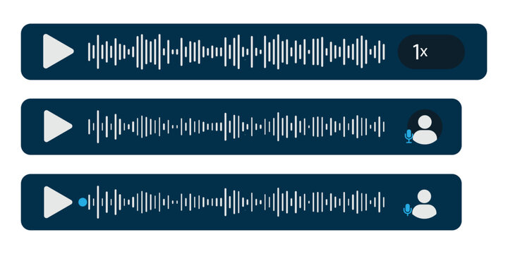 Voice Message Player UI kit, whatsapp Voice Message, Voice Message Set, Audio Sound Wave with Playback Controls. 