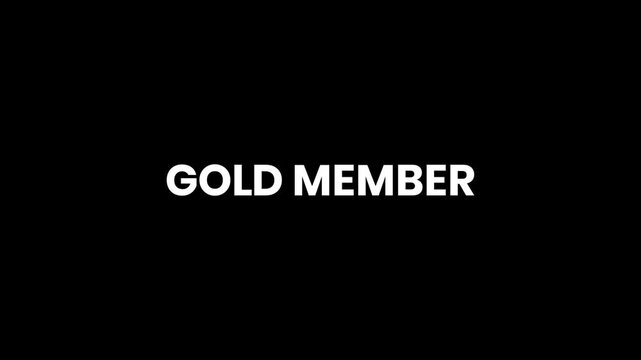 Gold Member Breaking Glitch Text Animation 4K for Loyalty Programs and Premium Membership Promotions