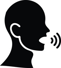 Microphone silhouette vector icon illustration