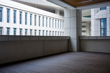 Naklejka premium Terrace and building of modern architecture