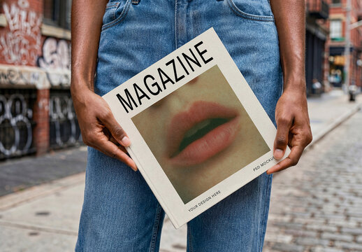 Magazine Mockup in Urban Setting
