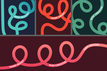 Obraz na płótnie Canvas Vibrant abstract poster with flowing shapes in warm colors featuring colorful, fluid wavy lines for a dynamic, modern feel, motivational design typography for creative wall art