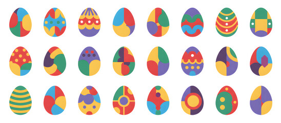 Obraz premium Modern Decorative Easter Egg Icon Set