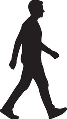 Silhouette of a man walking vector illustration isolated on transparent background