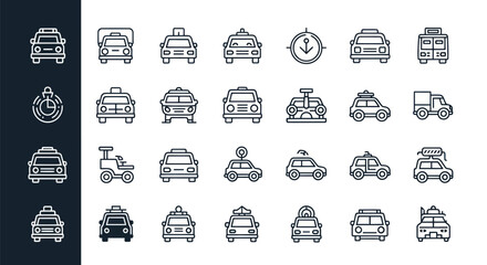 Transportation icons vehicles taxis and delivery © Kastara