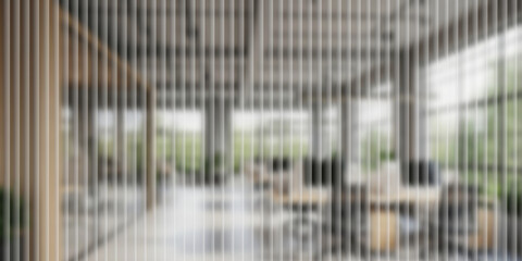 Modern office interior with vertical line motion blur architectural background
