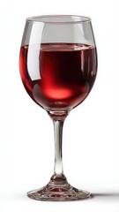 Obraz premium Elegant Glass of Red Wine Isolated on White Background for Beverage Industry and Lifestyle Concepts