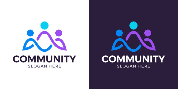 Creative community logo design. People family together human unity logo and team work design graphic vector illustration. Symbol, icon, creative.