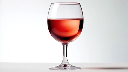 Obraz premium Elegant Glass of Rosé Wine: A Refreshing and Sophisticated Alcoholic Beverage for Celebrations and Relaxation