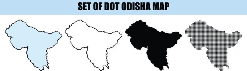 Obraz premium Odisha Map Set Dot Style white background