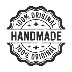 Black and white emblem declaring the product is 100 original and handmade