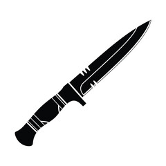 Obraz premium Modern Black Knife Silhouette Vector Icon Design on White Background