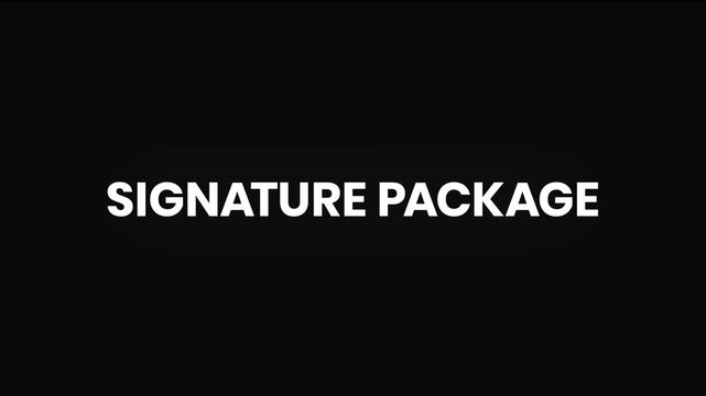 Signature Package Distorted Glitch Text Animation 4K for Exclusive Bundle Promotion and Premium Product Marketing