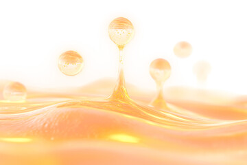 Golden Liquid Forms Abstract Shapes on a Wavy Surface