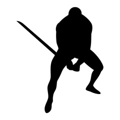 Sword Warrior Silhouette Vector Image