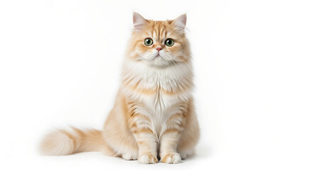 Obraz premium Majestic orange cat with green eyes sitting calmly
