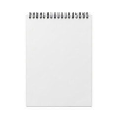 Blank spiral notebook on white background isolated on transparent background