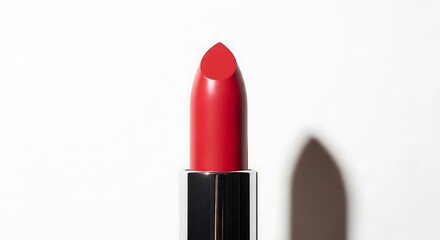 Vibrant red lipstick in sleek black tube