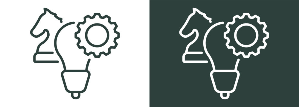 Strategy Icon White and Black Style Of