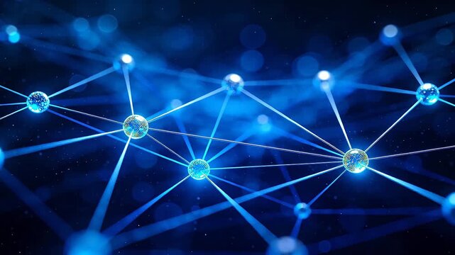 Dynamic blue particle network background