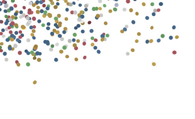 Abstract colorful confetti dots on white background, perfect for celebrations and design