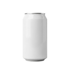Obraz premium White aluminum can with silver top on white background isolated on transparent background