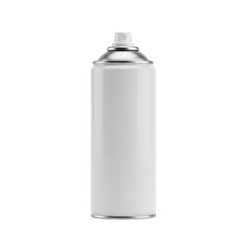 White aerosol can on white background isolated on transparent background