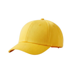 Fototapeta premium Yellow baseball cap isolated on white background isolated on transparent background