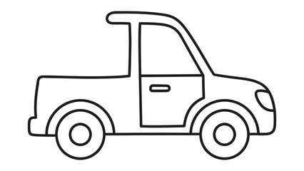 Fototapeta premium Pickup Truck Illustration: Clean outline of a modern pickup truck, showcasing its design and structure. Perfect for design projects or educational materials.