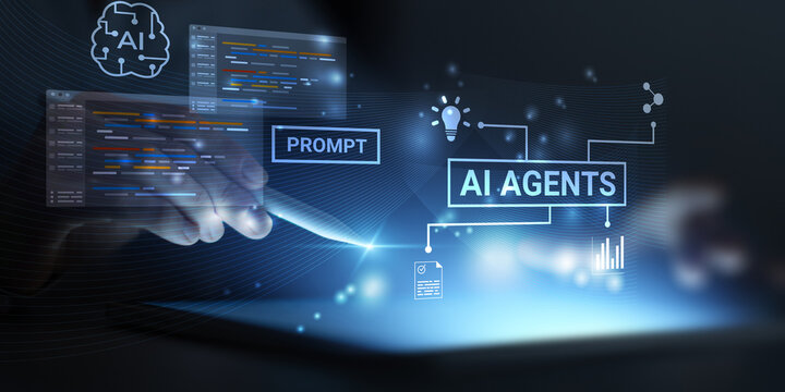 AI agent interface with prompt input and autonomous digital intelligence system.