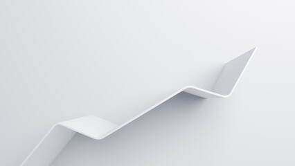 Abstract growth line moving up on a white background, 3d render © VAlex